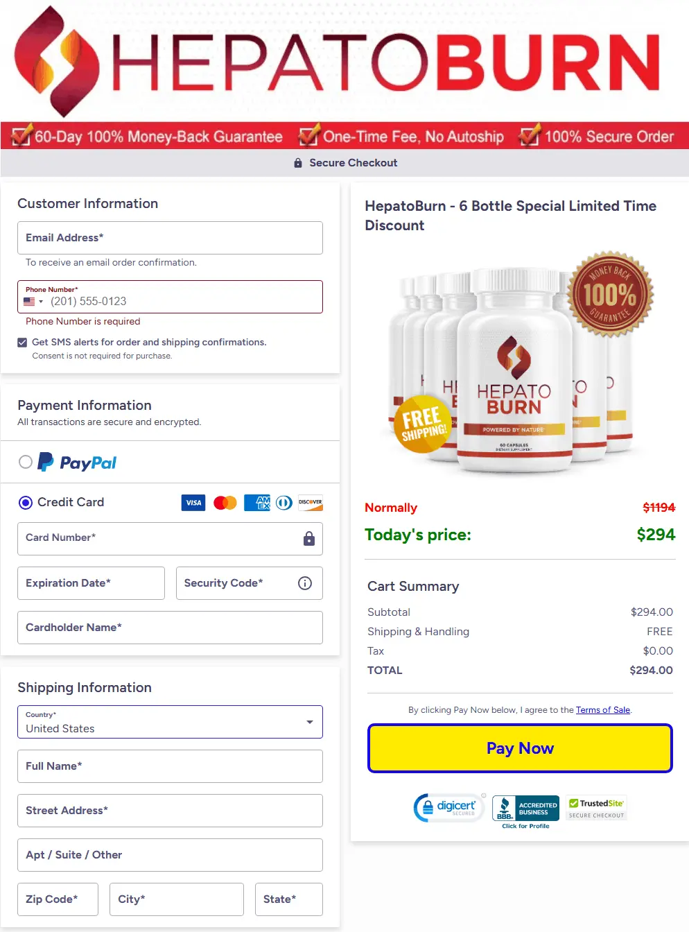 hepatoburn Order Page